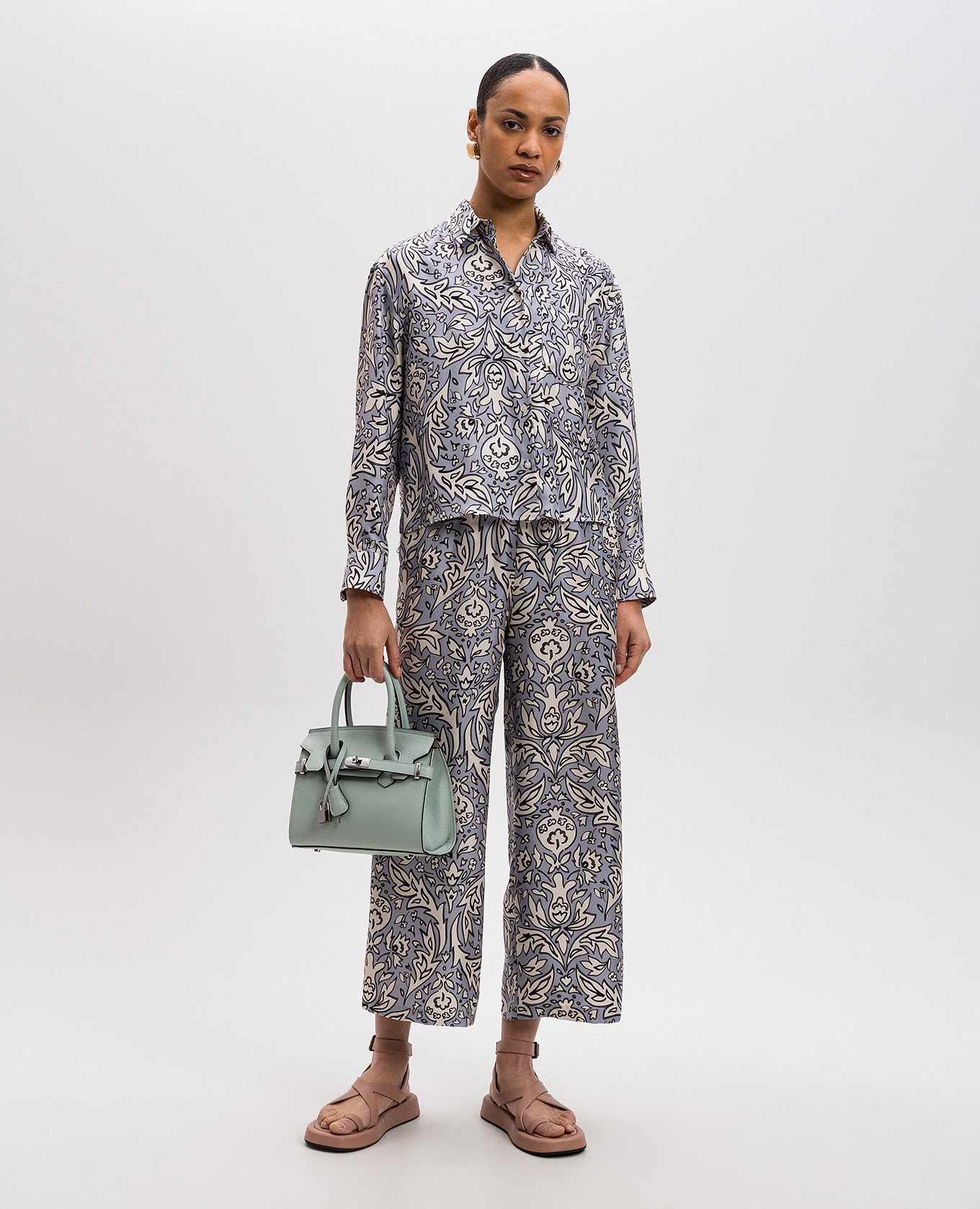 

MENFASI blue silk blouse with floral print Max Mara Weekend, Light blue