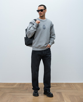 Alexander McQueen Gray sweatshirt with Skull embroidery 815008QXABQ