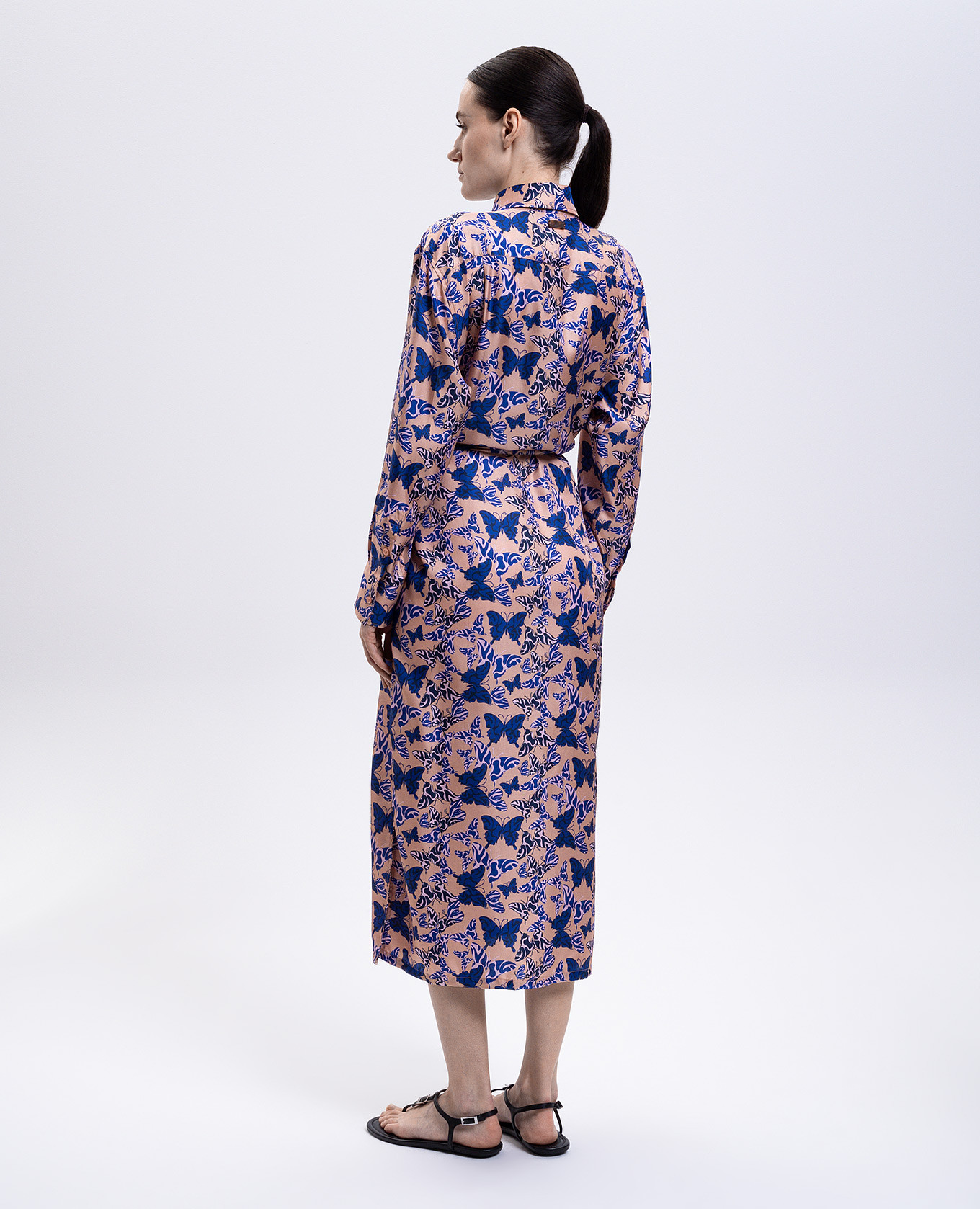 

Beige printed silk shirt dress Vilebrequin