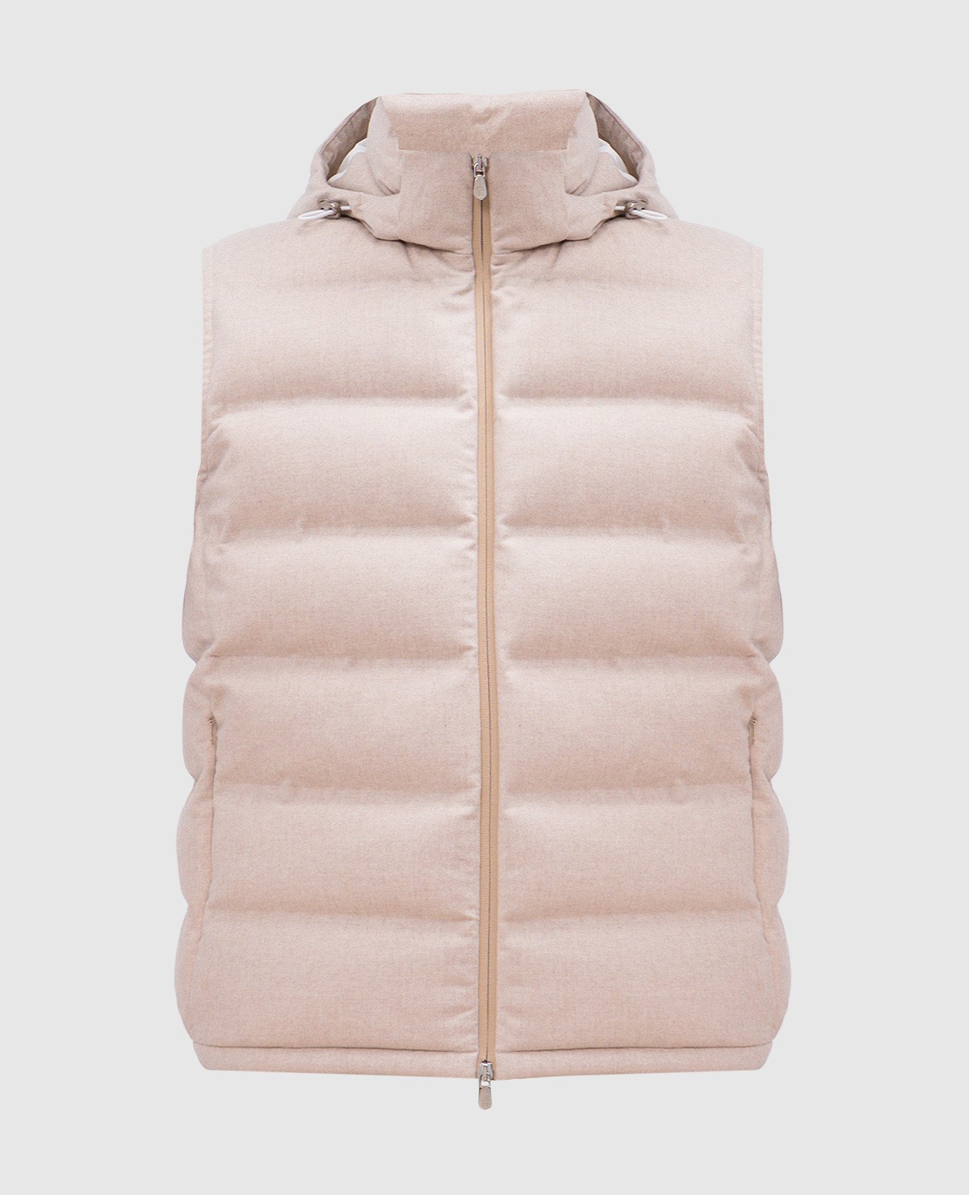 

Beige quilted down vest made of wool Brunello Cucinelli