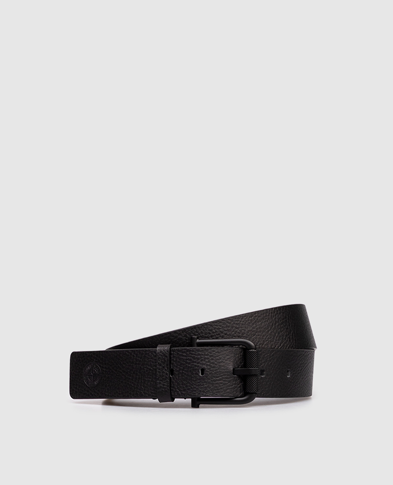 

Black leather belt with logo Stone Island