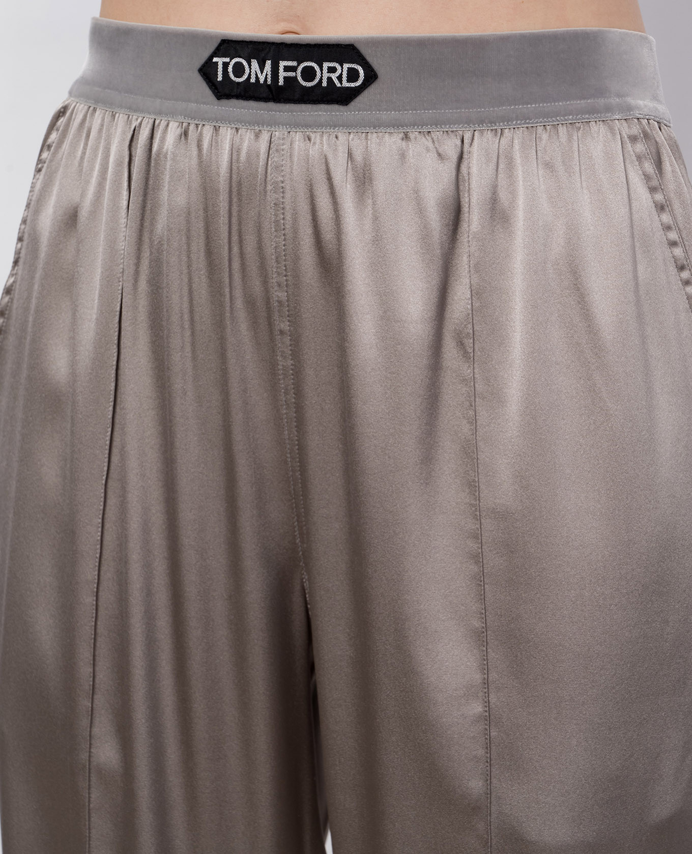 

Beige silk trousers with logo Tom Ford