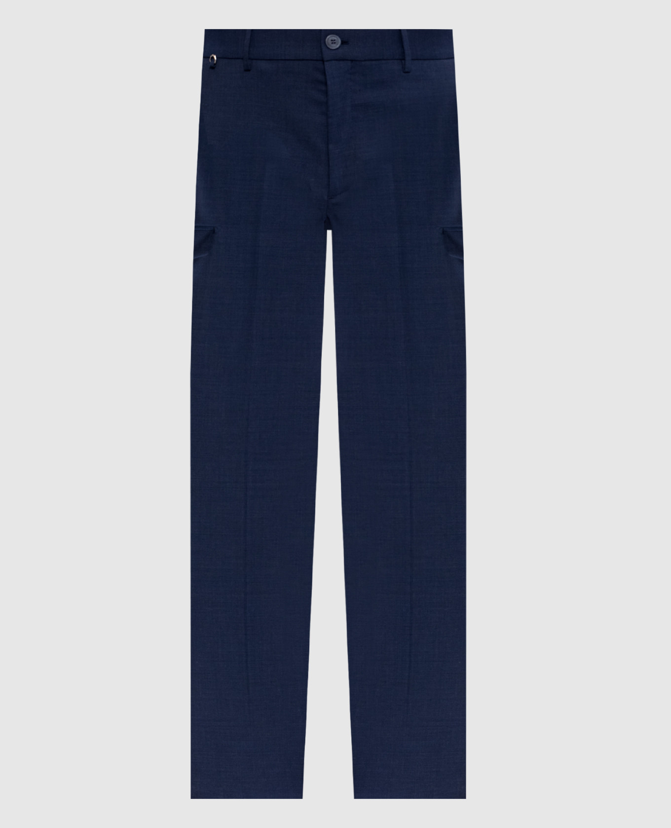 

Blue wool cargo pants with logo emblem Stefano Ricci