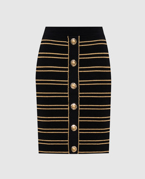 Balmain Black striped skirt FF1LC018KI52