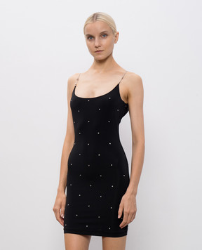AMIRI Black mini dress with crystals AWDRCA1066