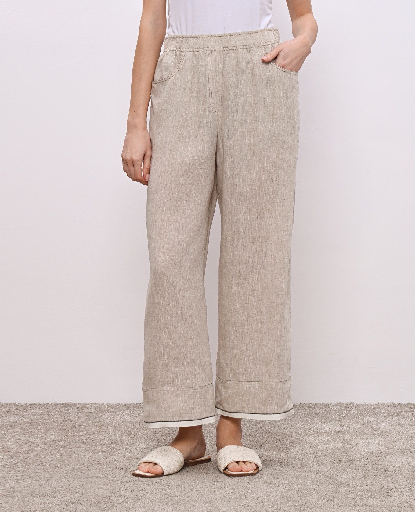 

Beige linen pants Brunello Cucinelli