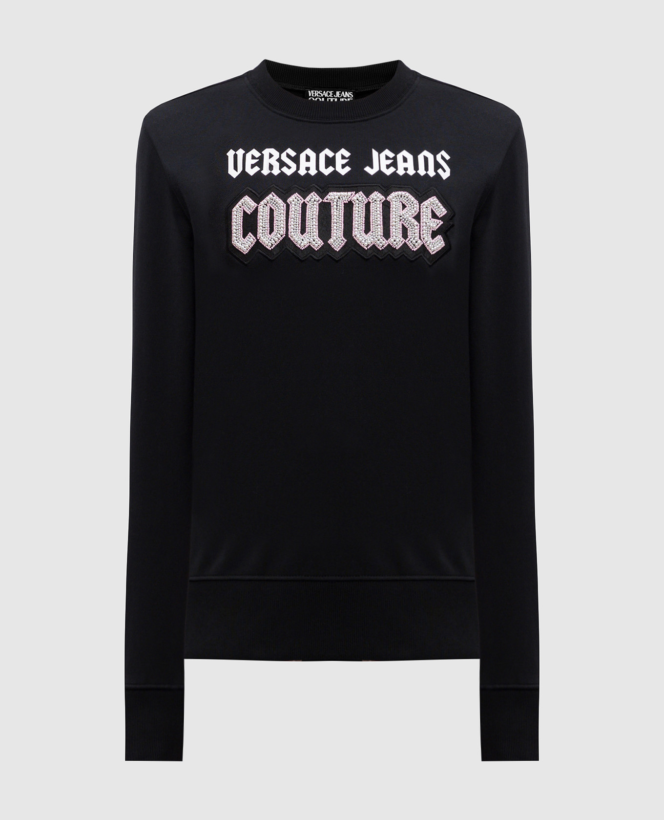 Black sweatshirt with logo Versace Jeans Couture