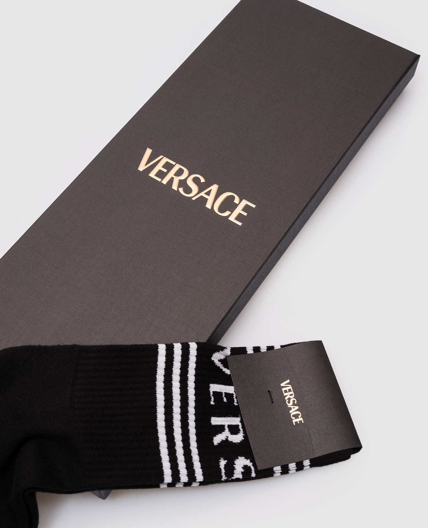 

Black socks with logo Versace