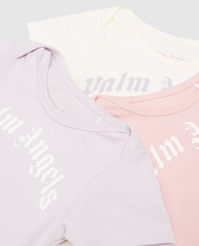 Palm Angels Children's set of three bodysuits with a logo print PG2X015S25JER001