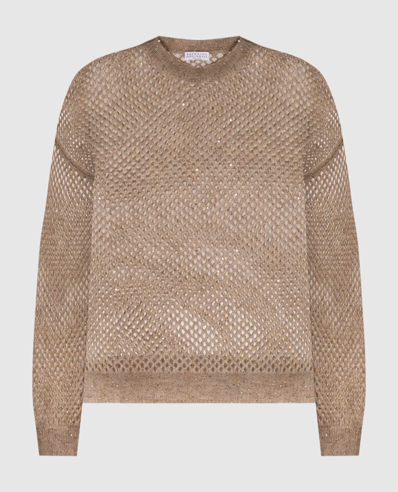 

Beige openwork sweater with wool and sequins Brunello Cucinelli