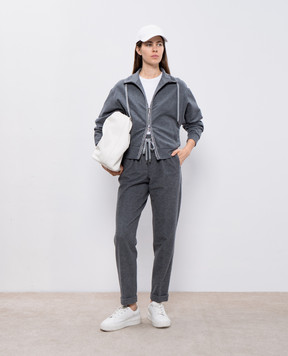 Peserico Gray sports jacket with monil chain S12531J001126