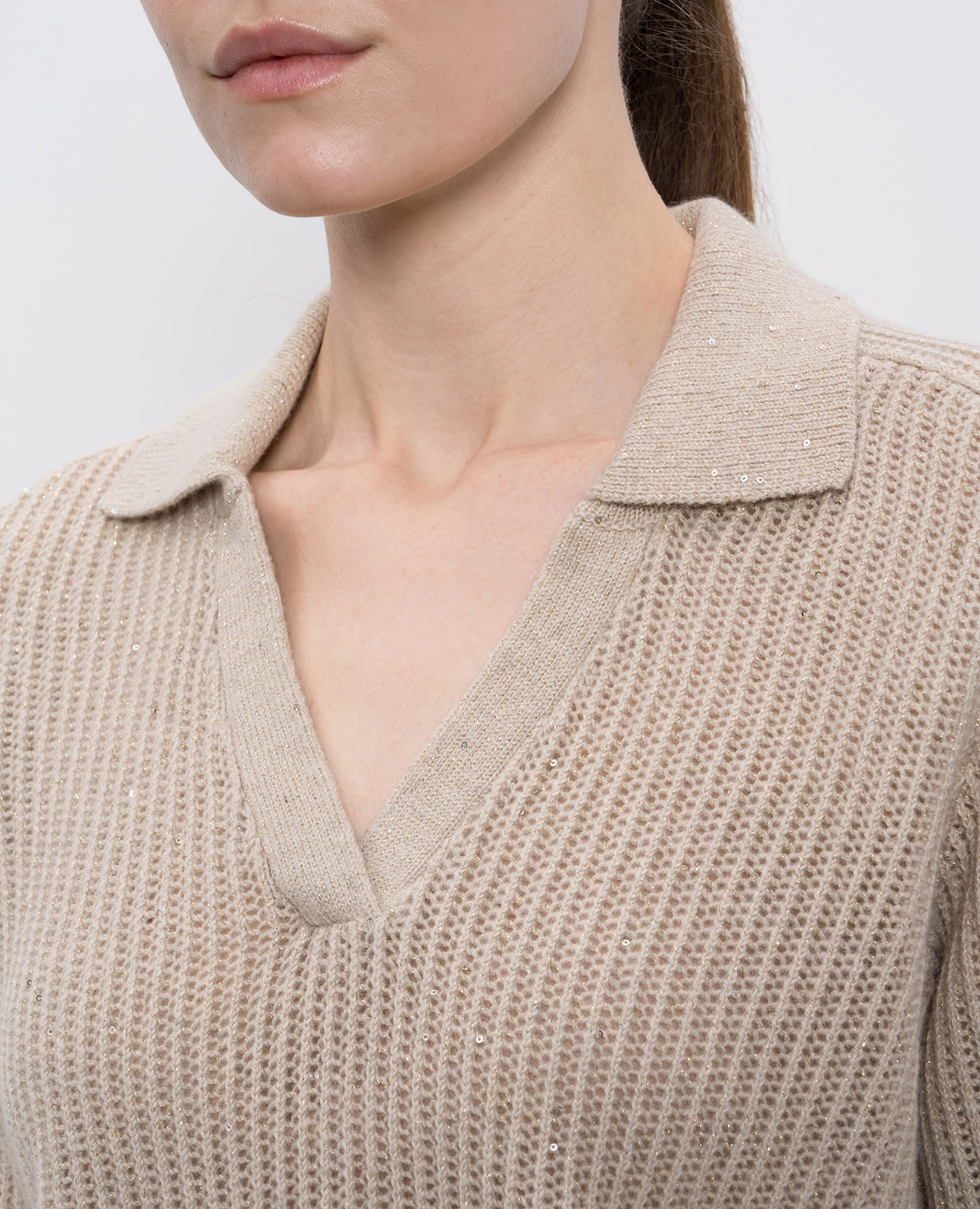

Beige wool and cashmere sweater with sequins Peserico