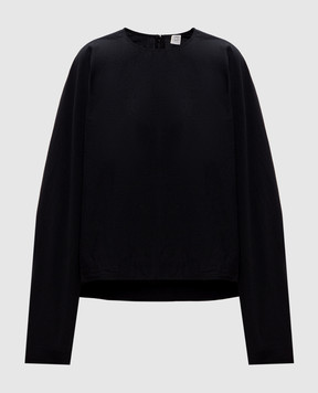 Toteme Black top with a harvester effect 252WRT0431FB0374