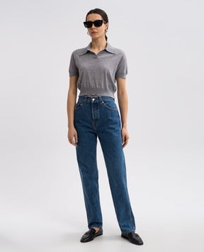 Khaite Morgane grey wool top 9747511