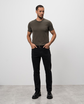 Tom Ford Khaki t-shirt with logo patch T4M081040