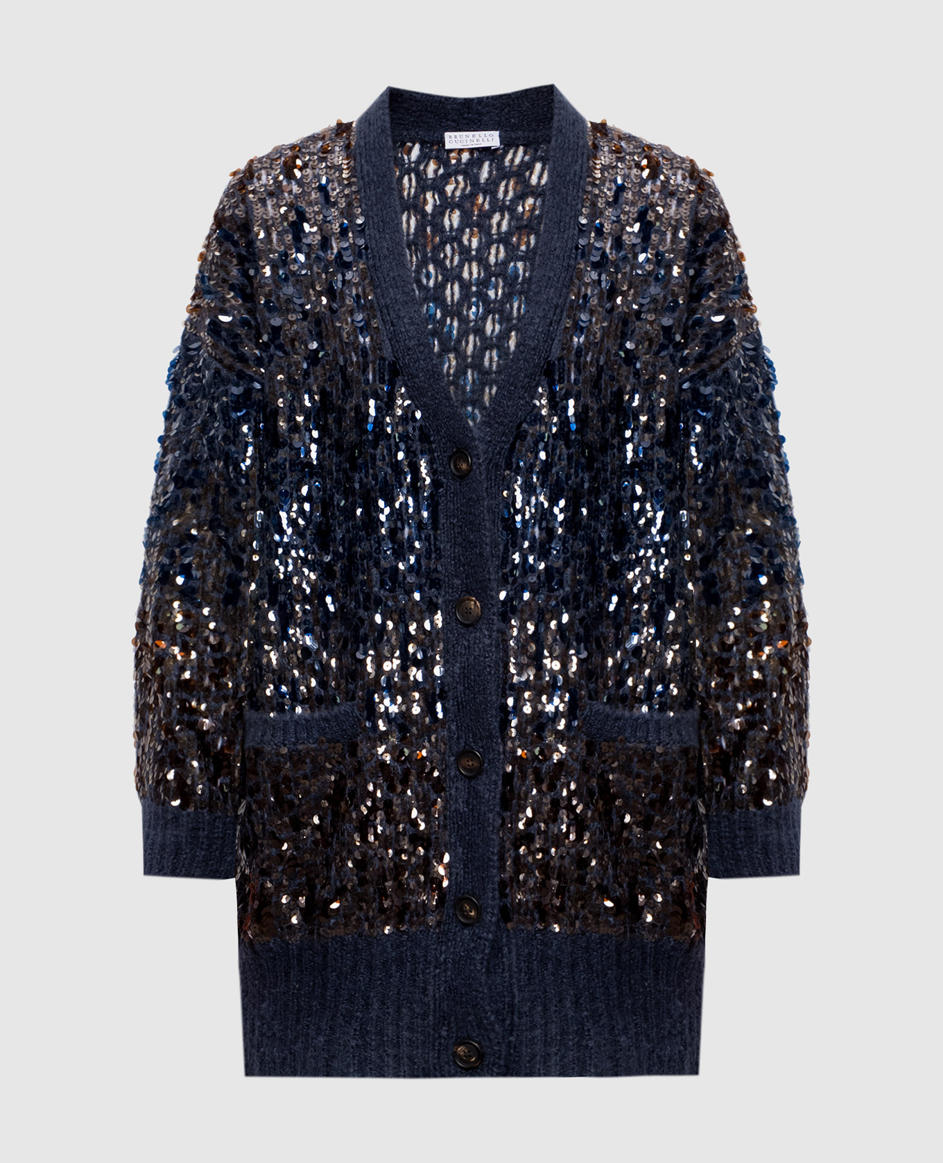 

Blue cardigan with sequined wool Brunello Cucinelli