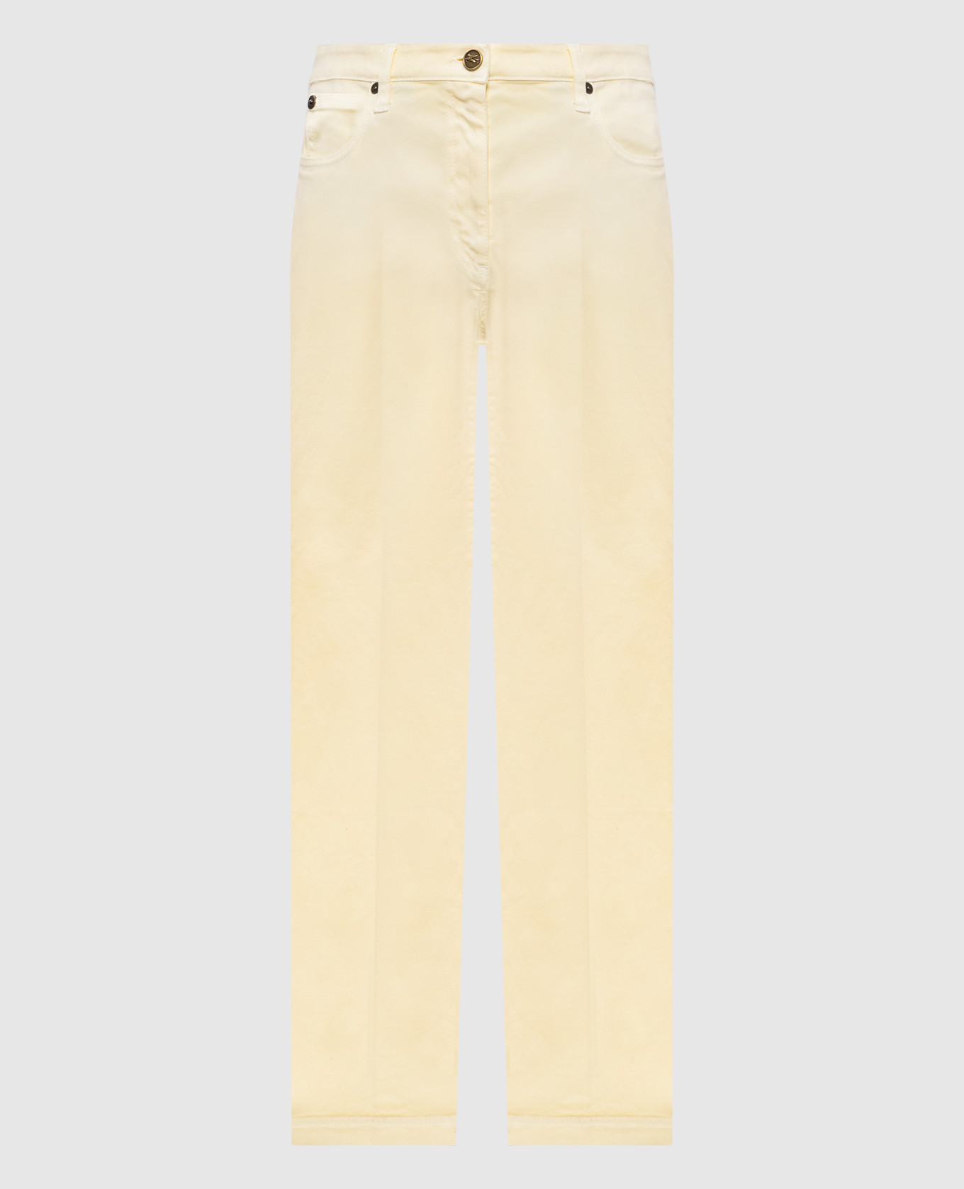 

Yellow flared jeans with embroidered emblem Etro