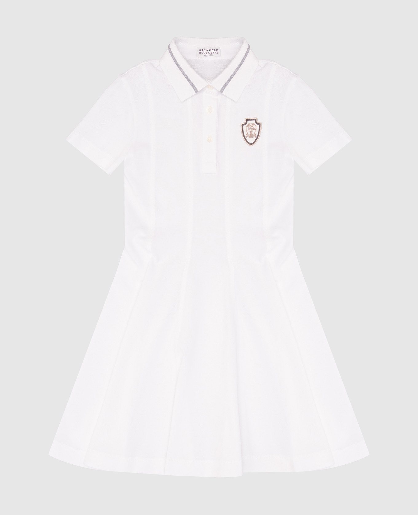 

Children's white polo dress with logo patch Brunello Cucinelli