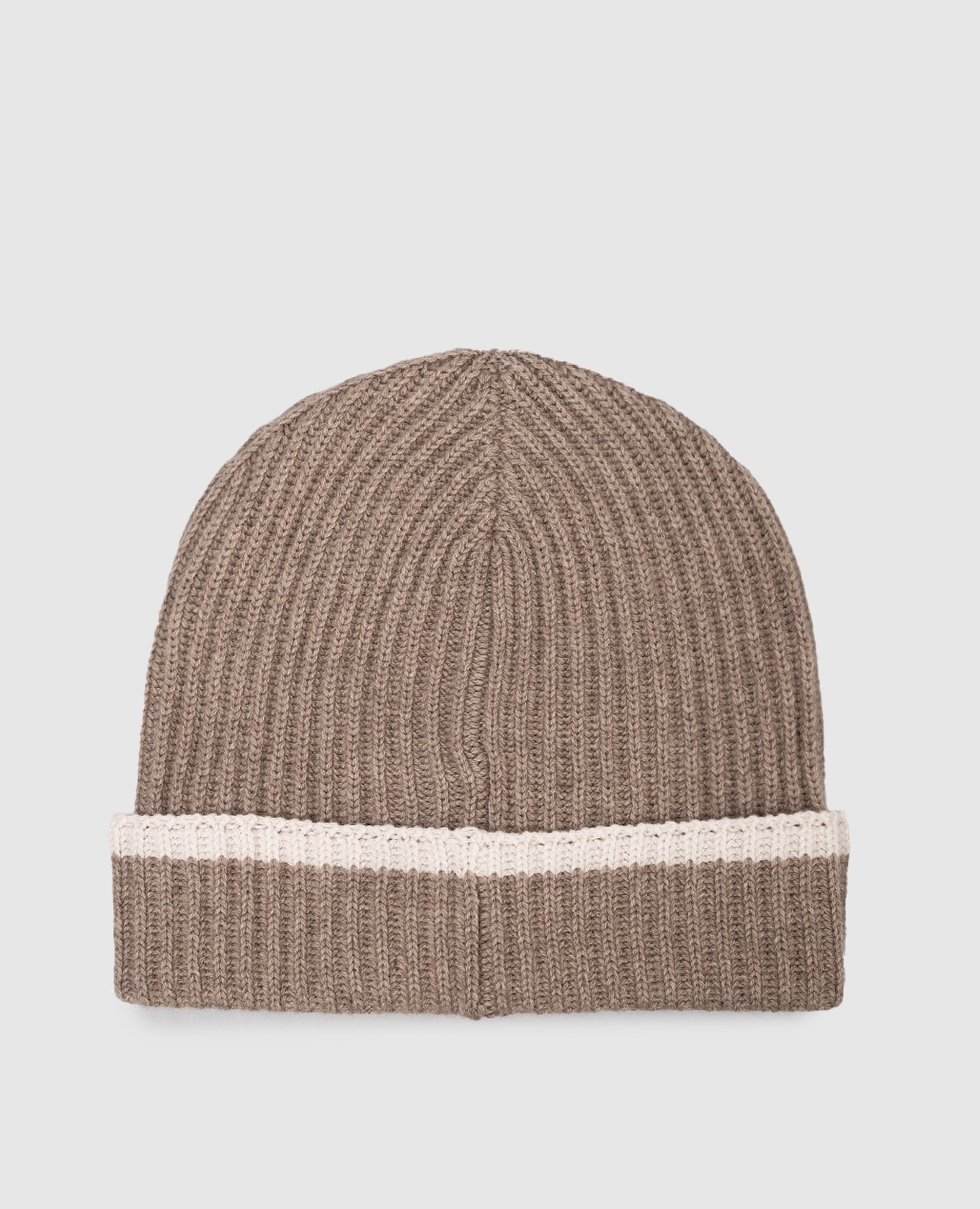 

Beige cashmere hat with monil chain Brunello Cucinelli
