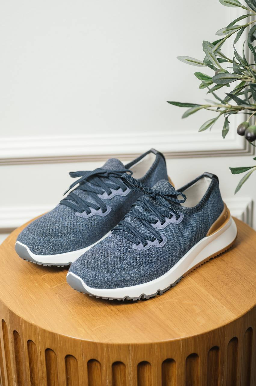 

Blue sneakers with logo Brunello Cucinelli