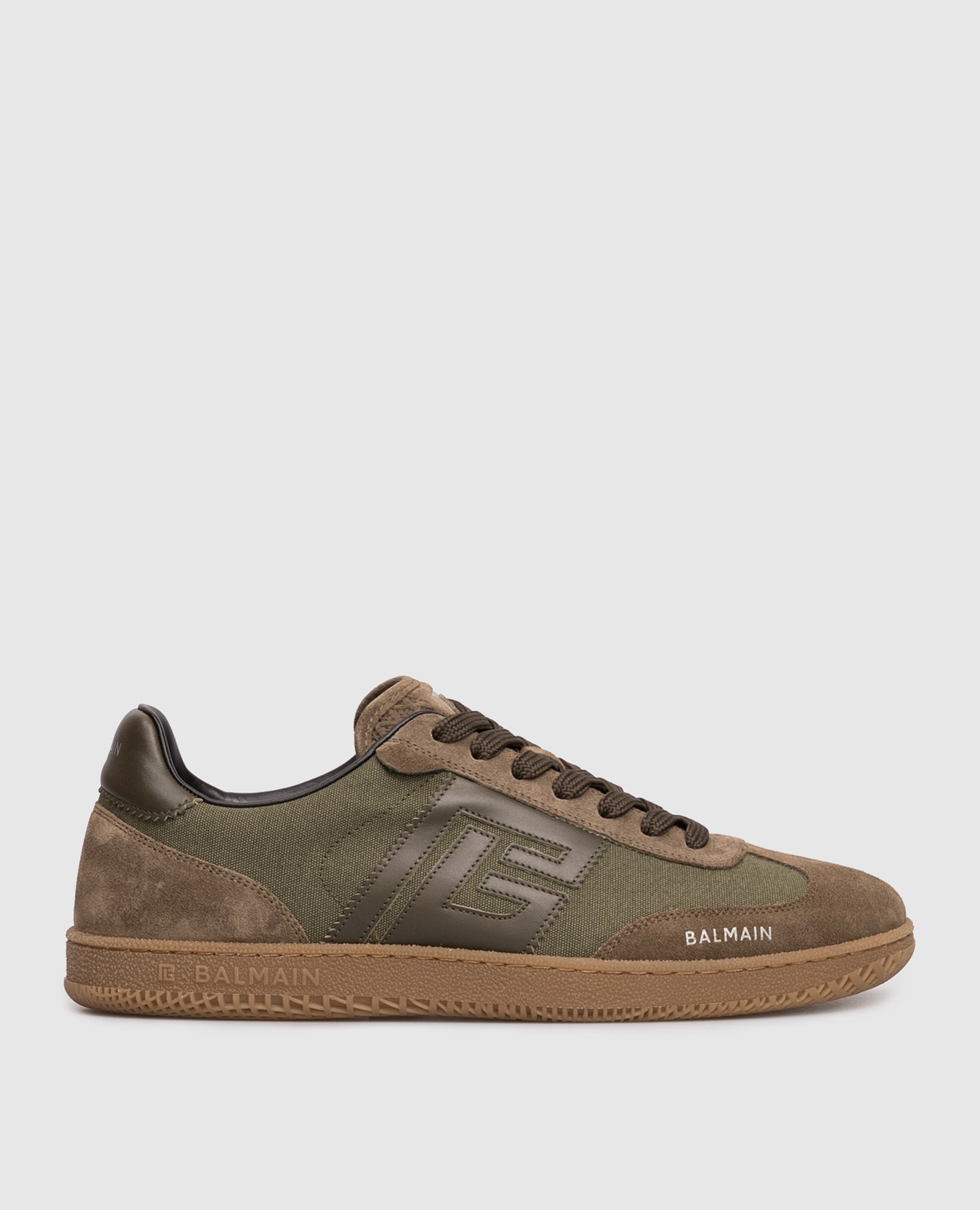 Swan khaki combination sneakers Balmain