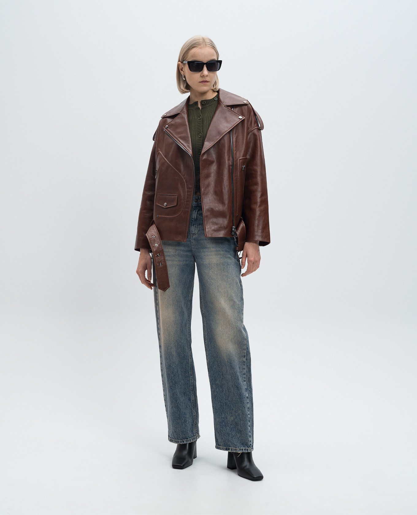 

Brown leather jacket Babe Pay Pls