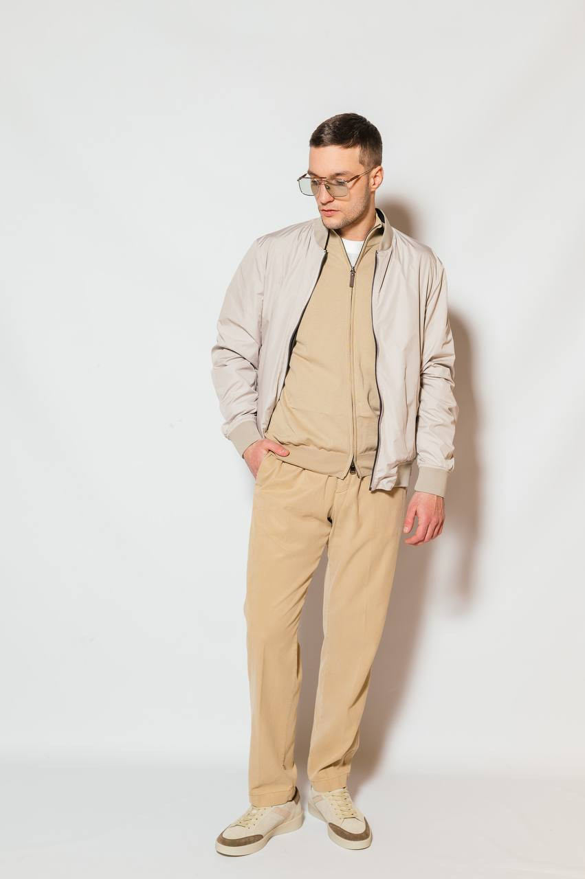 

Beige cardigan with zipper Canali