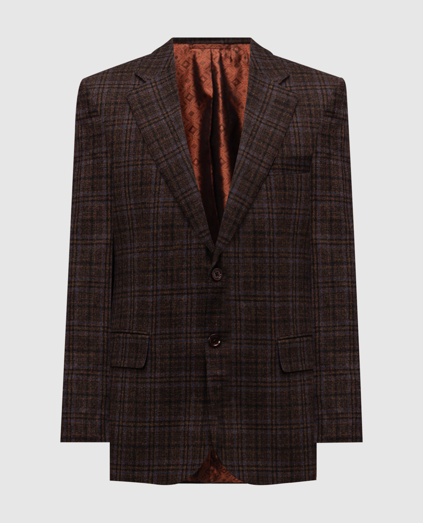 

Brown checked wool jacket Stefano Ricci