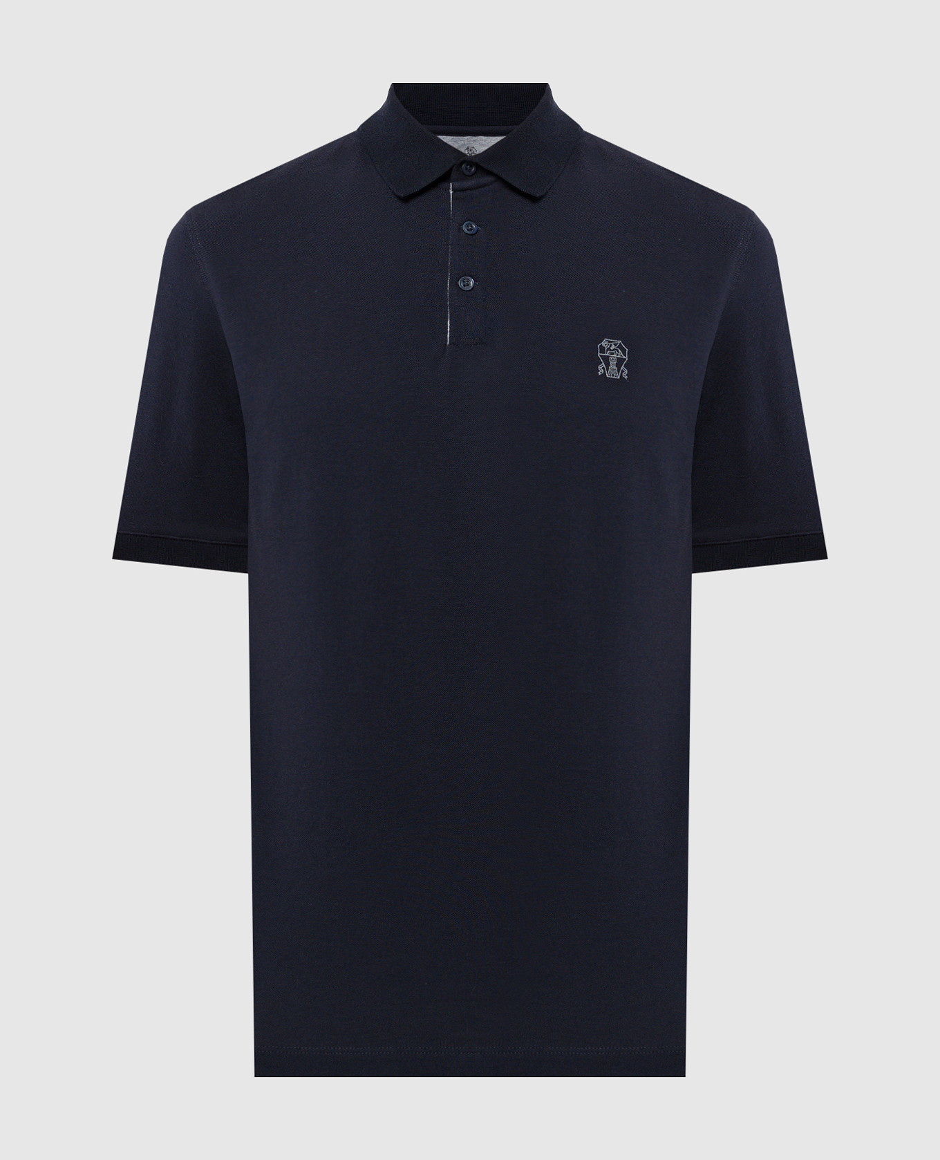 

Blue polo with logo emblem print Brunello Cucinelli, Синий