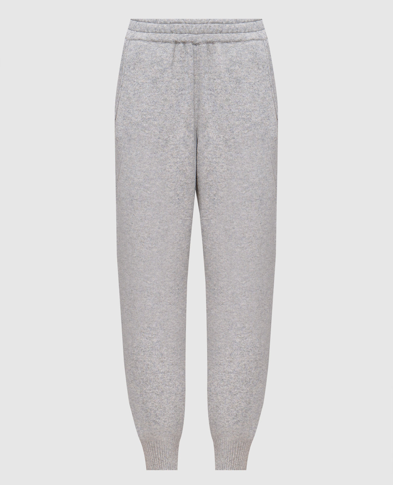 

Gray melange wool, cashmere and silk joggers Brunello Cucinelli, Серый