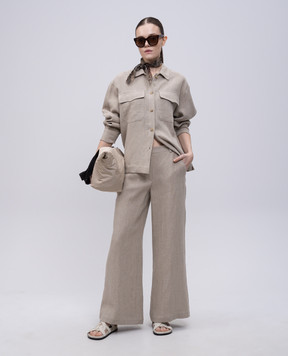 Solotre Beige linen shirt M1D0163