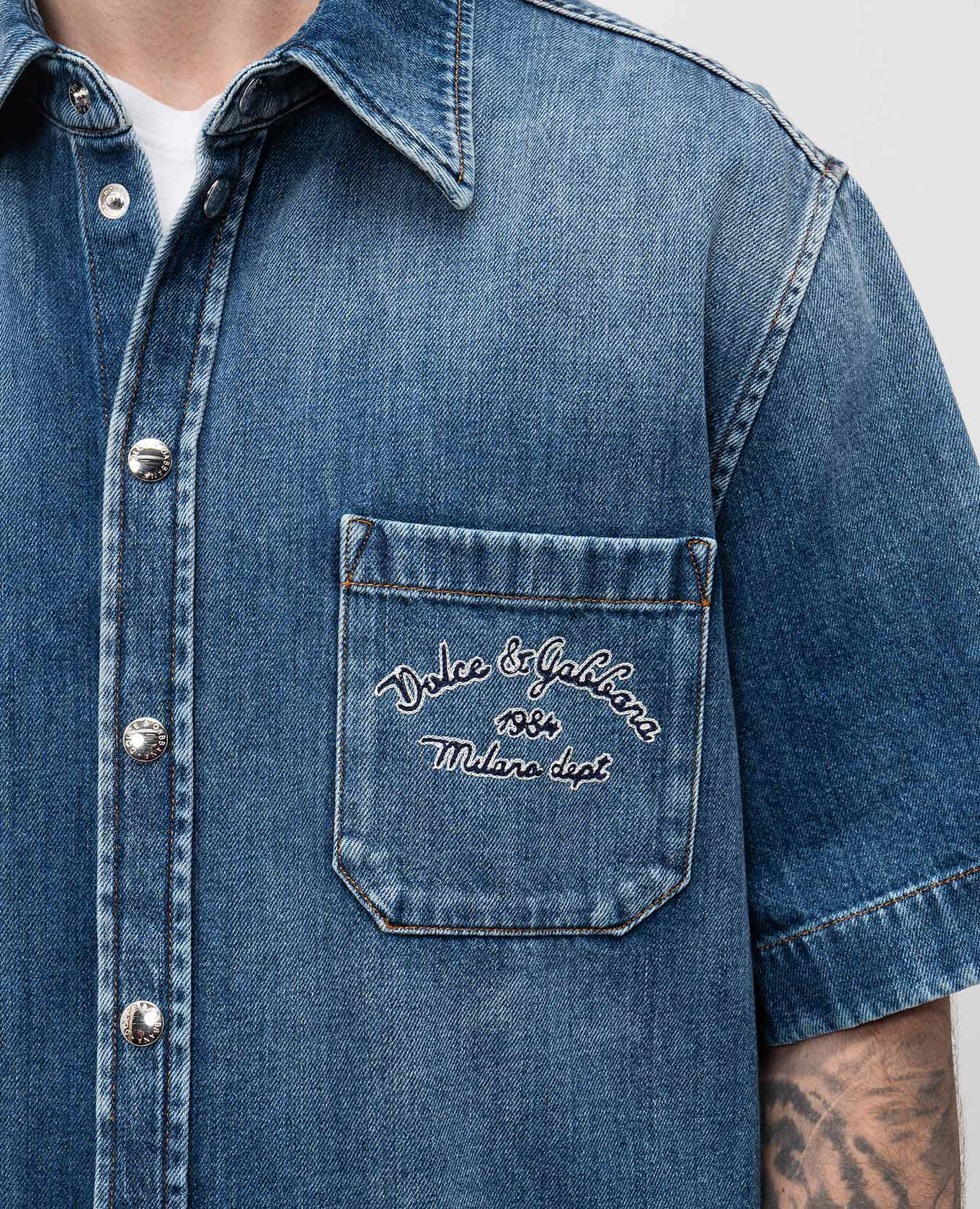 

Blue denim shirt with logo Dolce&Gabbana