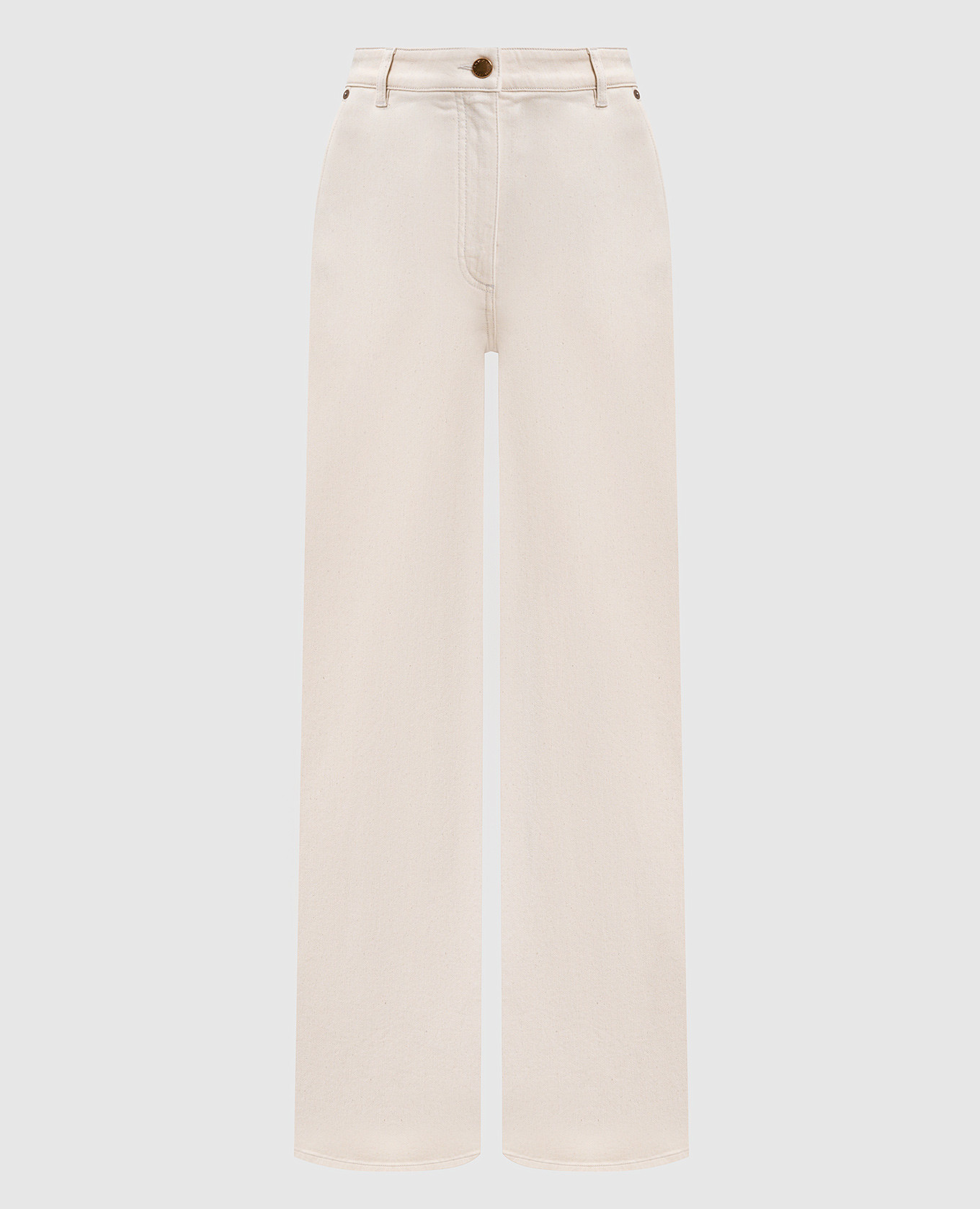 

Beige jeans with logo patch Agnona