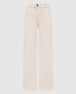 Agnona Beige jeans with logo patch T71006YUC074
