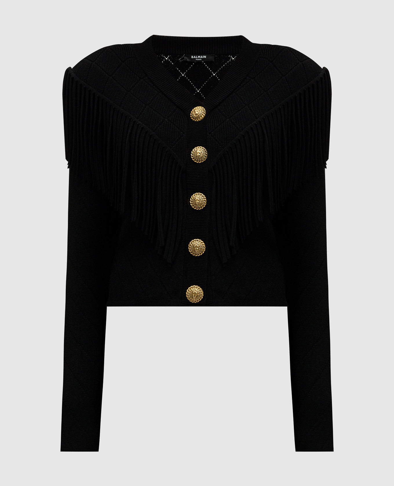 

Black cardigan with fringe Balmain