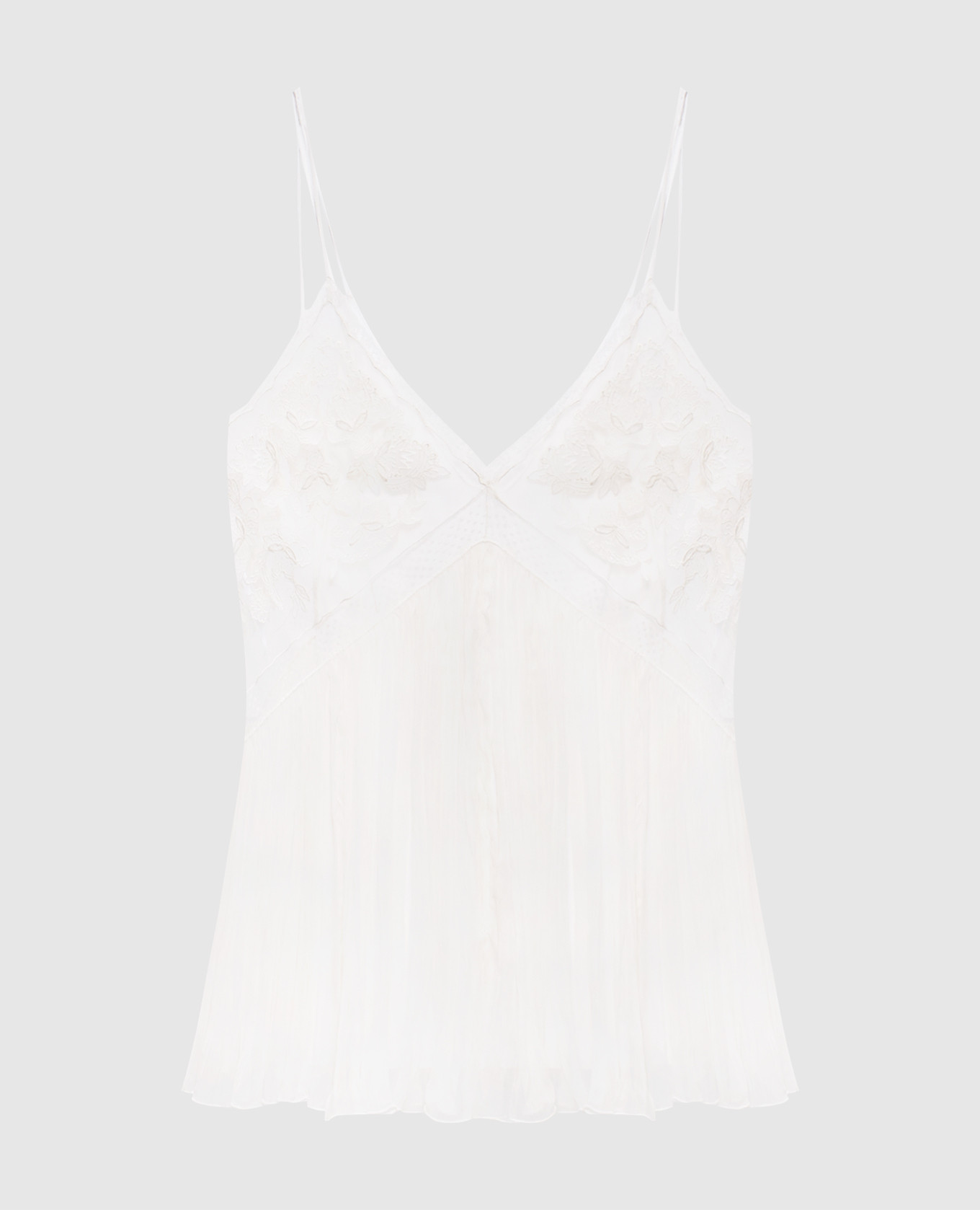 White double construction top with lace Twinset