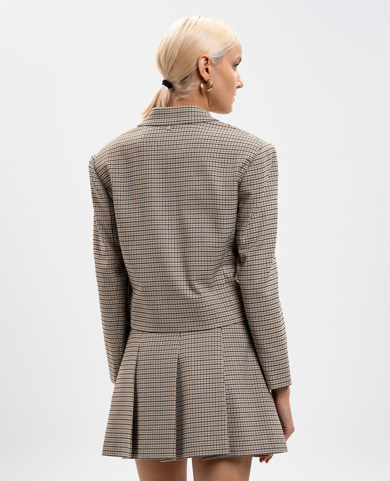 Beige double-breasted jacket with a pattern Twinset 4