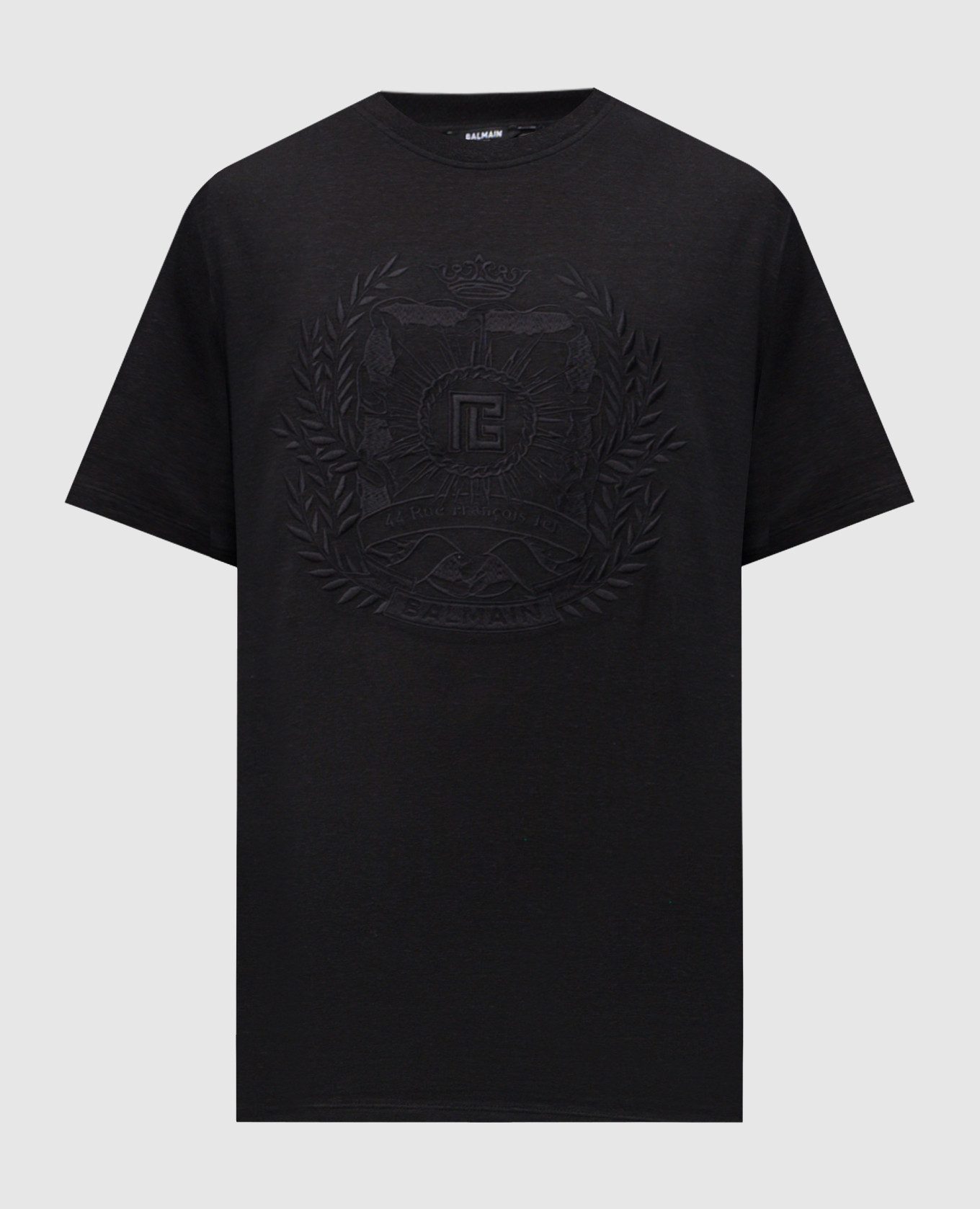 Black linen T-shirt Balmain