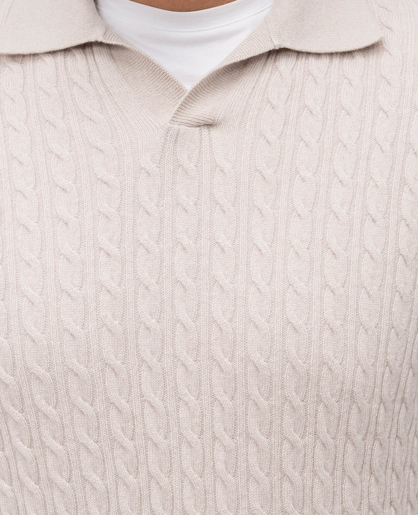 

Beige cashmere pullover with pattern Agnona