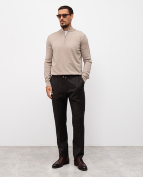 Stefano Ricci Brown wool pants M8T53B0020T6054