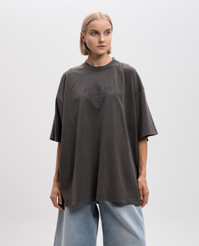 Vetements Gray t-shirt with logo embroidery UA65TR670Gw