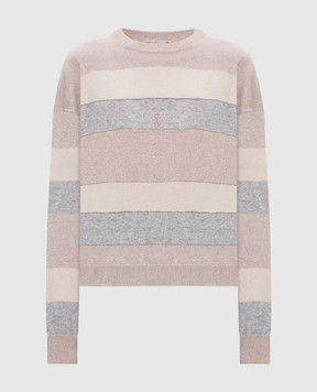 Peserico Beige striped wool, silk and cashmere jumper A99367F129233B