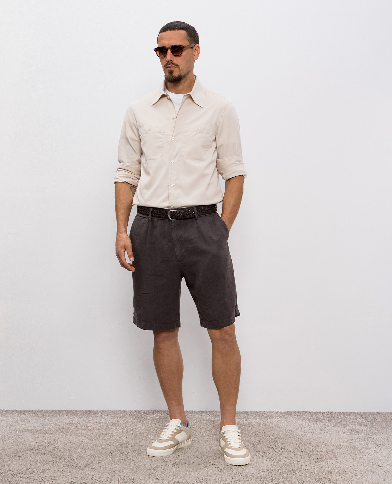 

Gray linen shorts Brunello Cucinelli, Grey