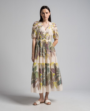 Twinset Beige dress with floral print 241TT2441