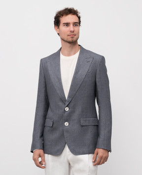 Dolce&Gabbana Grey Sicilia linen jacket G2QS6TFU4MF