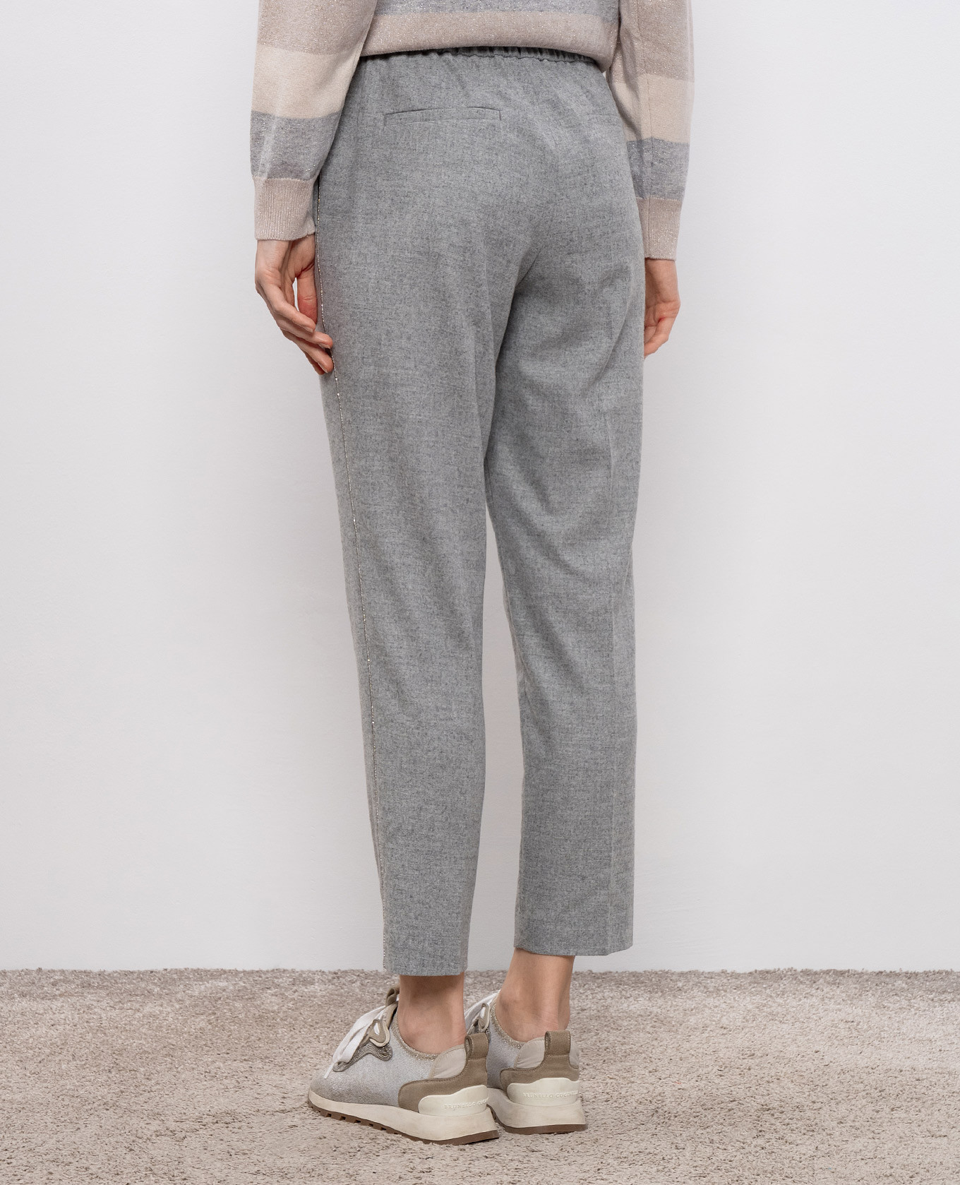 

Gray wool pants with monil chain Peserico, Grey