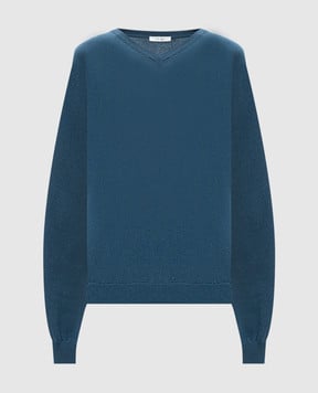The Row Gracy blue cashmere pullover 8087Y556
