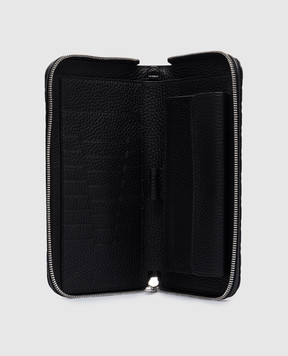 Stefano Ricci Black leather wallet with a metal emblem in the form of an eagle head PP312GPVD1VD