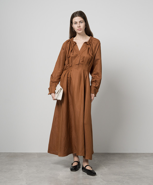 Max Mara - DRINA brown dress made of linen and silk DRINA - shop with  Cyprus delivery at Symbol