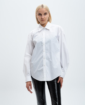 Alexander Wang White blouse with a double design with a black ribbed top 1KC3241064